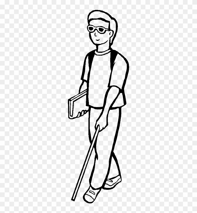 A Disabled Young Man - Drawing Of Disable People Clipart