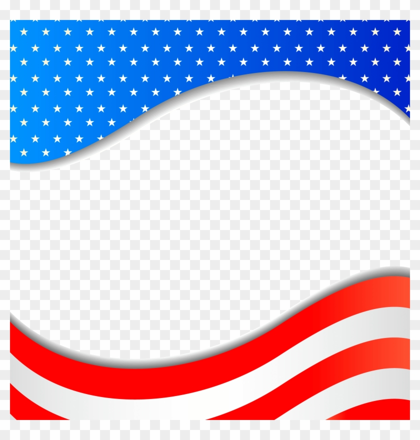 Bow Tie Clipart Border - Red White And Blue Clip Art - Png Download