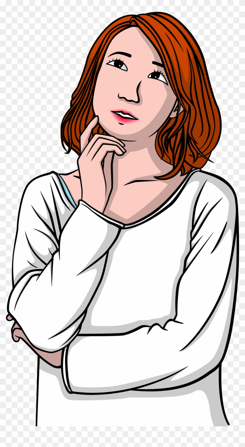Woman Thought Girl Clip Art - Lady Thinking Clip Art - Png Download