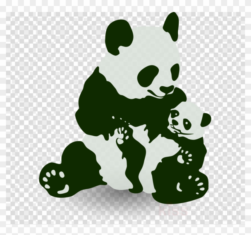 Throw Blanket Clipart Giant Panda T-shirt Bear - Panda Bear And Baby Clip Art - Png Download