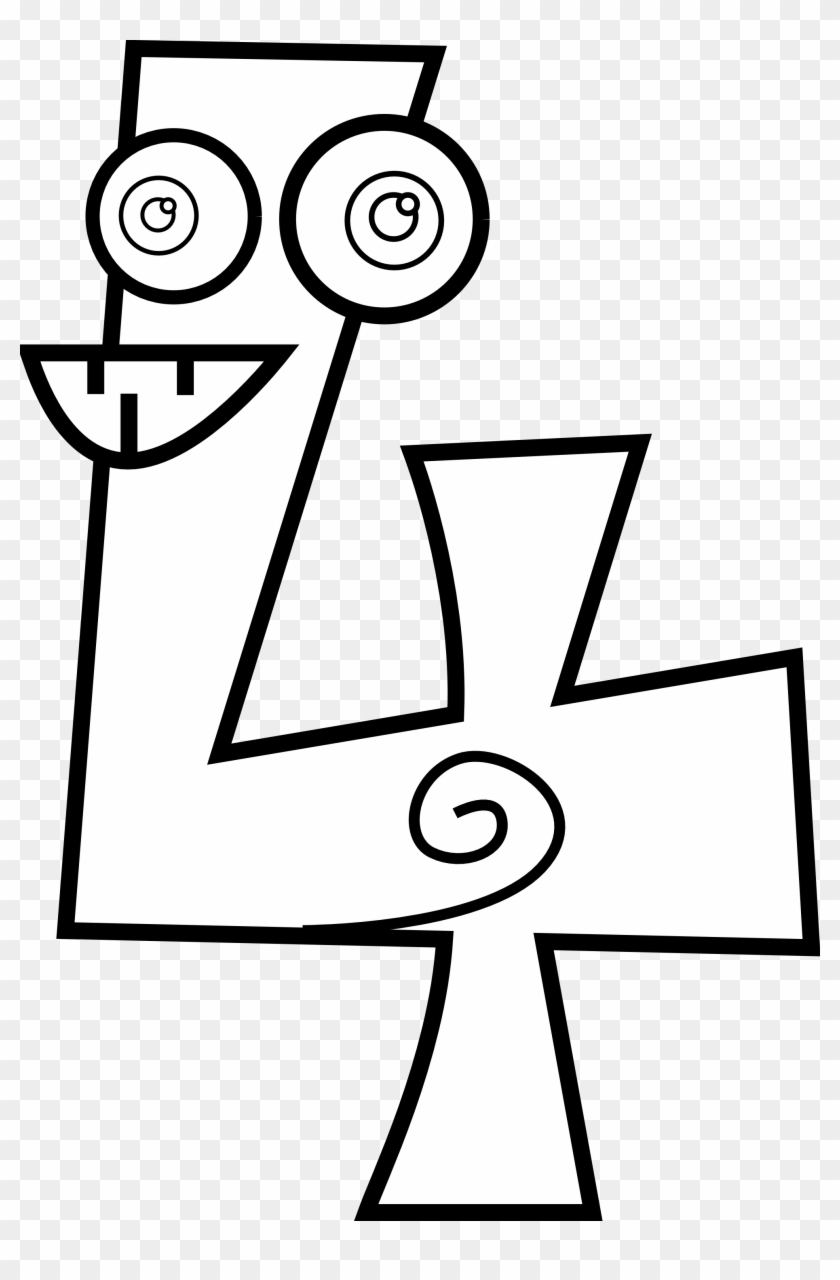 Free Cliparts Number Page - Colouring Pages Number 4 - Png Download