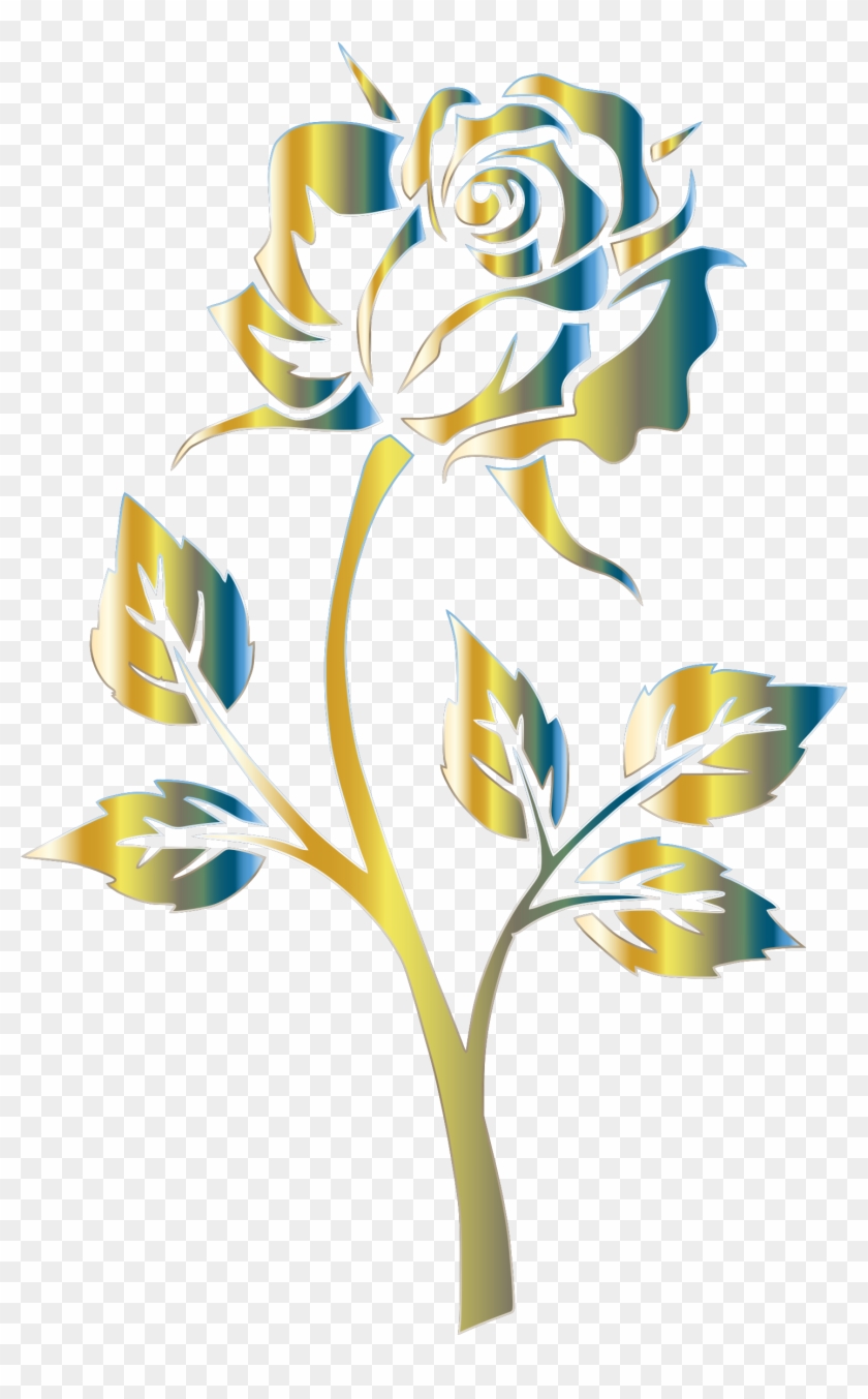 This Free Icons Png Design Of Chromatic Rose Silhouette - Bouquet Flower Clipart Black And White Png Transparent Png