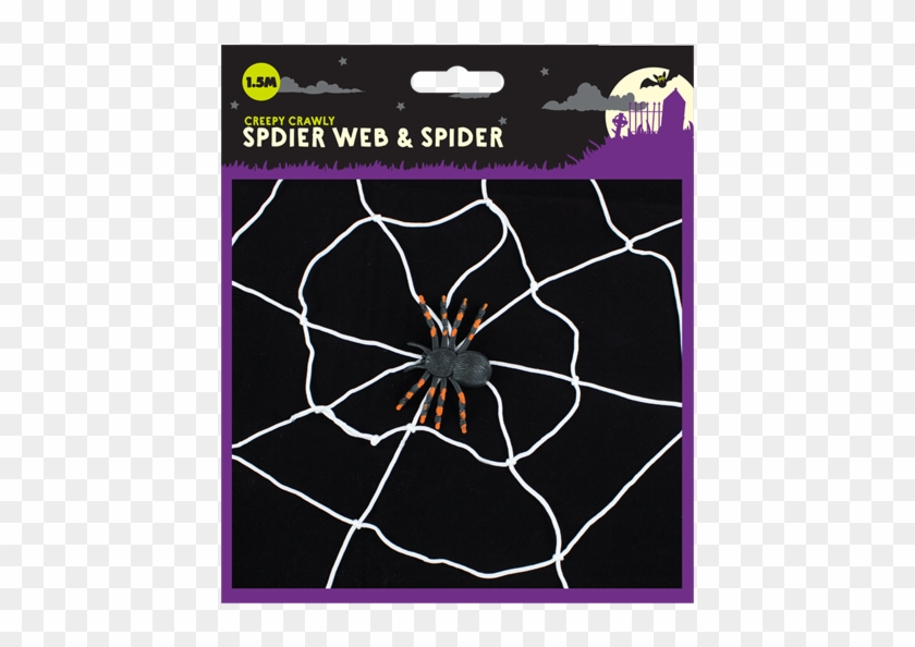 Halloween Spider Web & Spider - Spider Web Clipart