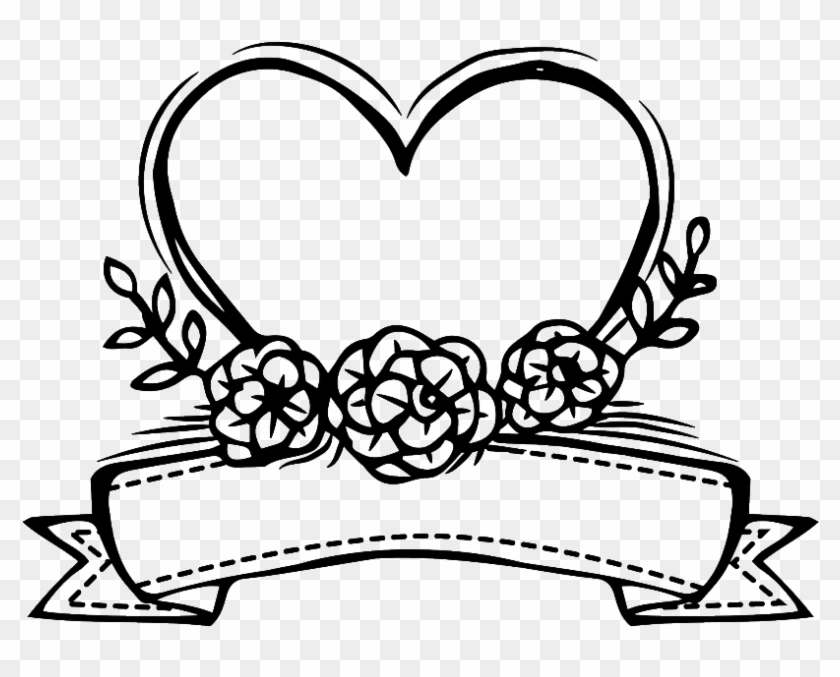 Black And White Hand Painted Simple Love Vector - Heart Clipart