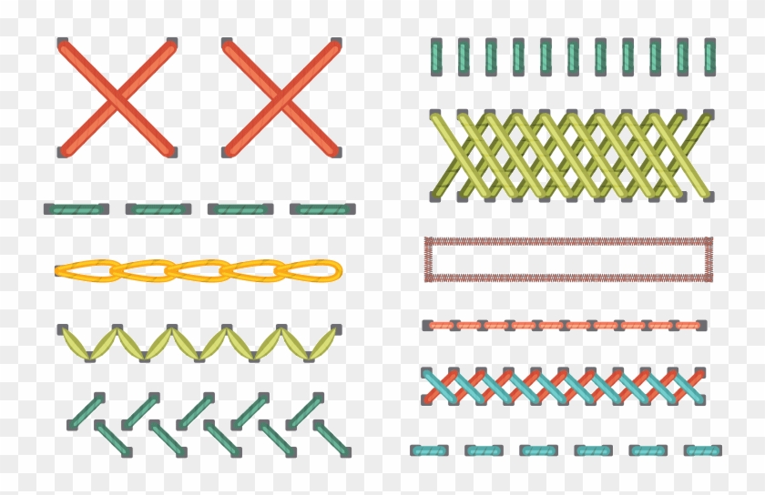 Possui Os Principais Pontos Úteis E Versáteis Para - Pontos De Costura Manual Clipart