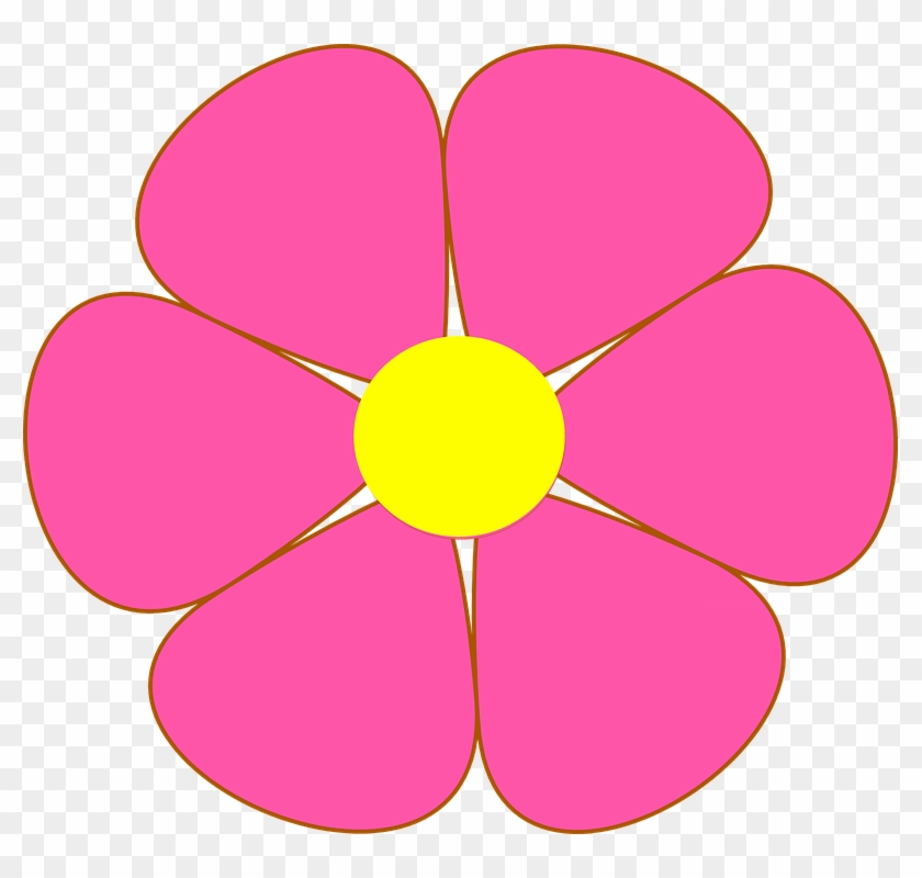Flor, Pétalos, Simetría, Rosa, Azul - Cartoon Image Of A Flower Clipart #3615183