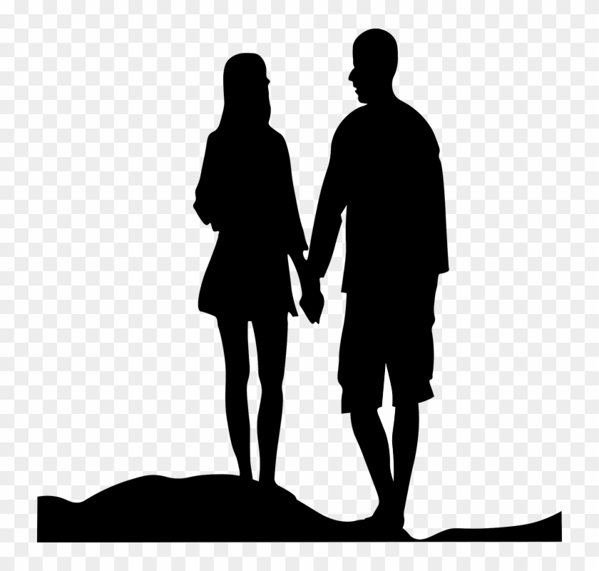 Love Vector Couple Romance Two Feeling Tenderness - Silhouette Clipart