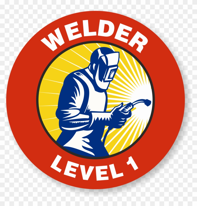 Welder Level 1 Hard Hat Decals - Welding Shop Visiting Card Clipart