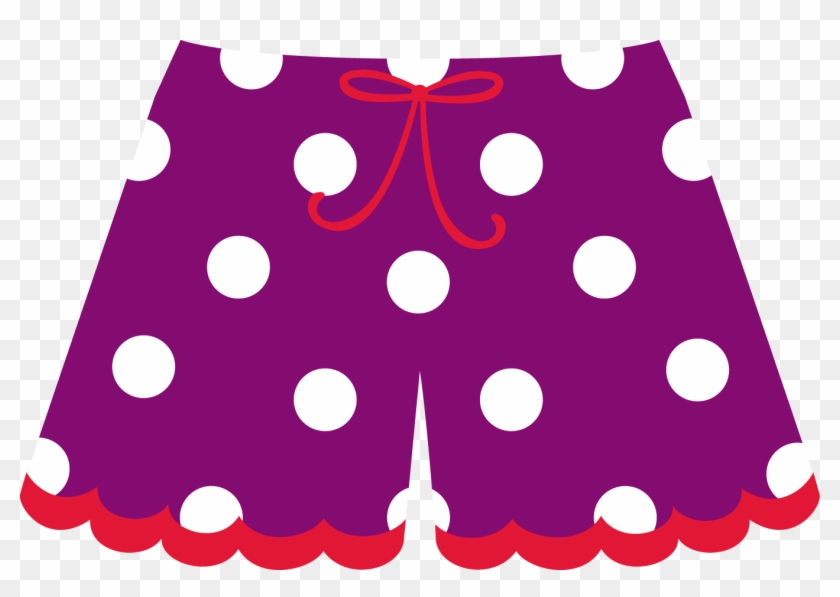 Svg Black And White Stock Costura E Roupas Pants Shorts - Polka Dot Shorts Clipart - Png Download