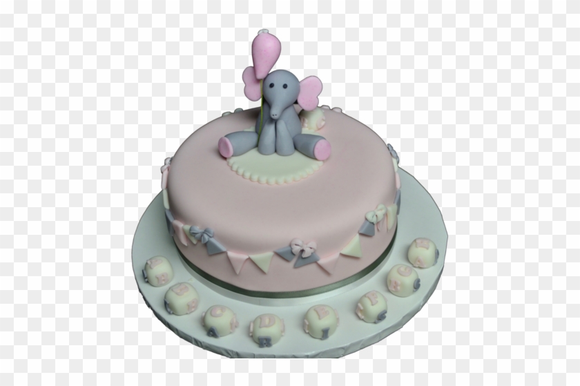 Carrot Baby Shower Cake, It's A Girl, With Grey And - Birthday Cake Clipart #3616738