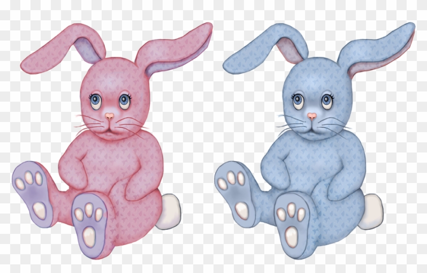 Toy Bunny Rabbit Stuffed Toy Pink Blue Graphic - รูป การ์ตูน กระต่าย สี ฟ้า Clipart