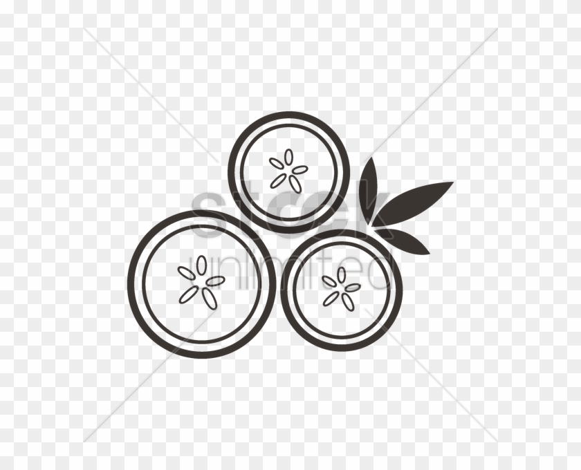 Cucumber Slice Png Black And White Transparent Cucumber - Draw A Cucumber Slice Clipart