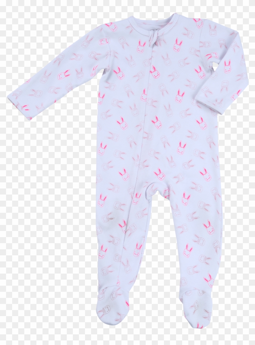 Egg Baby Bunny Print Zipper Footie Baby Clothing Gifts - One-piece Garment Clipart #3617498