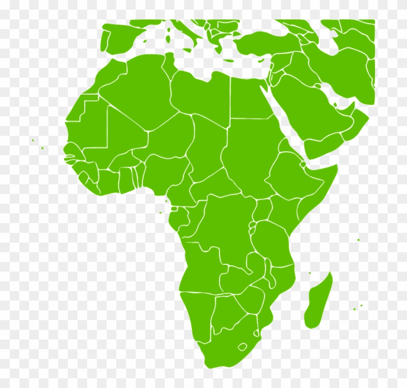 Africa Continent Green Map Countries States - Netherlands South Africa Clipart #3617570