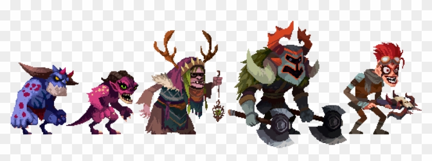 Blue Demon、red Demon、cult Witch、robber、crazy Crossbowmen - Illustration Clipart #3617694