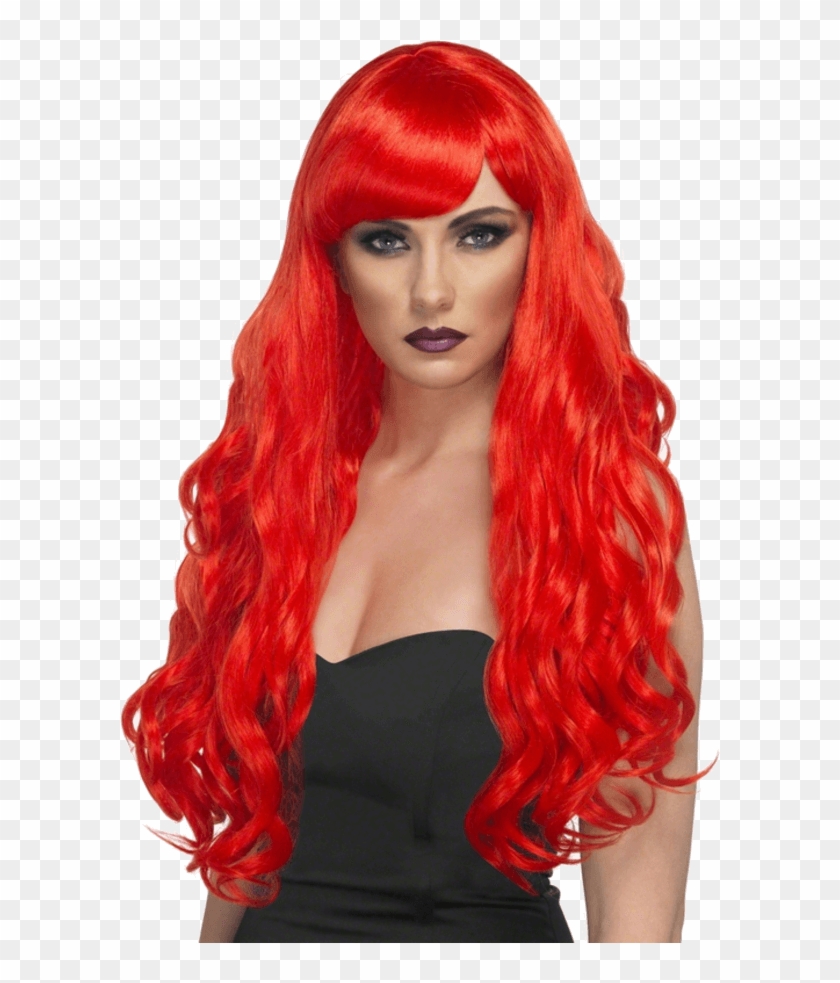 Desire Wig Red - Peruka Czerwona Długie Włosy Clipart #3617695