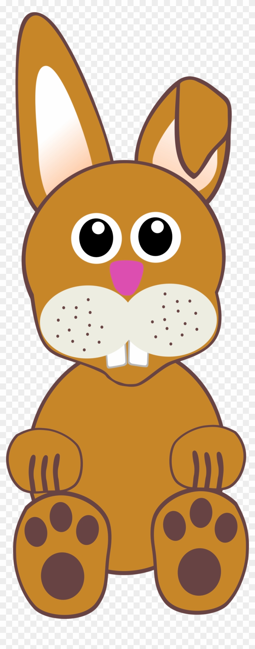 Funny Baby Bunny Sitting - Rabbit Face Cartoon Hd Clipart