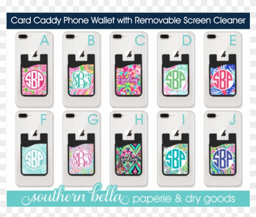 Inspired Monogrammed Cell Phone Card Caddy Inspcc - Cute Credit Card Holder For Phone Clipart #3618070