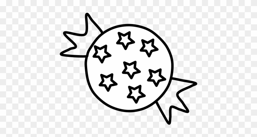 Hard Candy, Star Wrapper, Black And White, Png - Circle Clipart #3618357