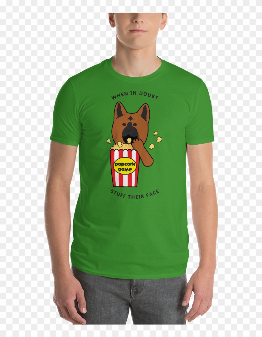 Red Akita Popcorn Hashtagtshblack Mockup Front Mens - Shirt Clipart #3618981