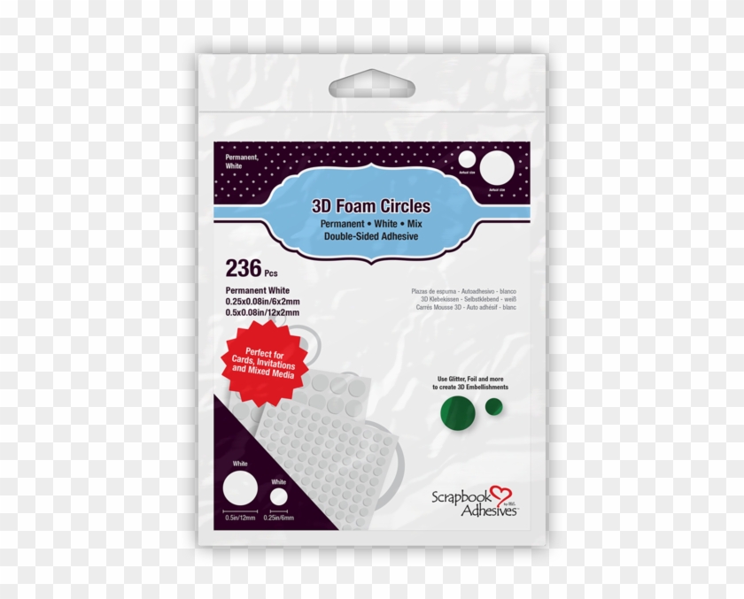 3d Foam Circles White Mix, Adhesives - 3l Scrapbook Adhesives 3d Foam Circles White Clipart #3619493
