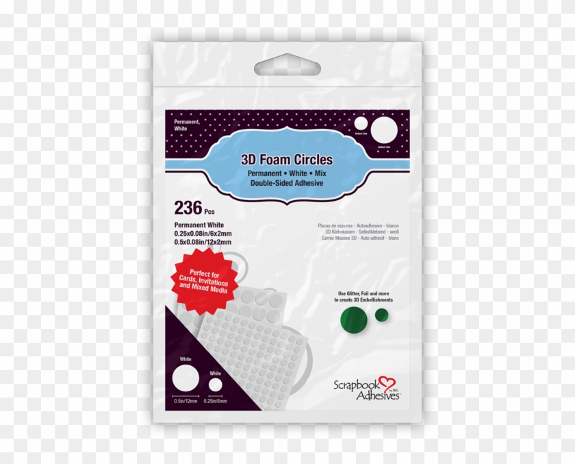 3d Foam Circles White Mix, Adhesives - 3l Scrapbook Adhesives 3d Foam Circles White Clipart