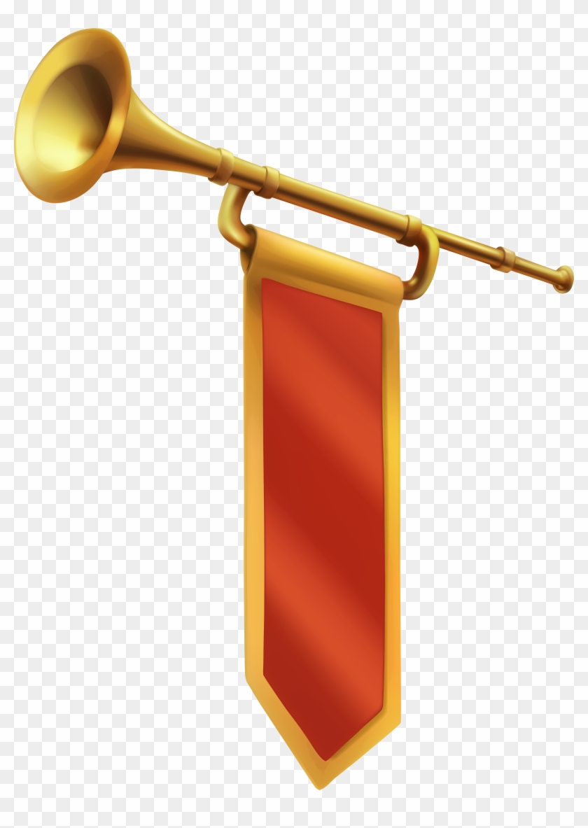 Gold Fanfare Png Clip Art Image - Trumpet Transparent Png #3620991