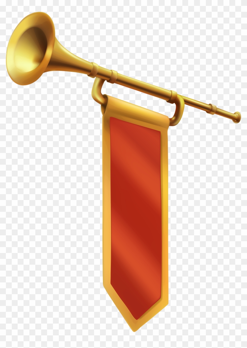 Gold Fanfare Png Clip Art Image - Trumpet Transparent Png