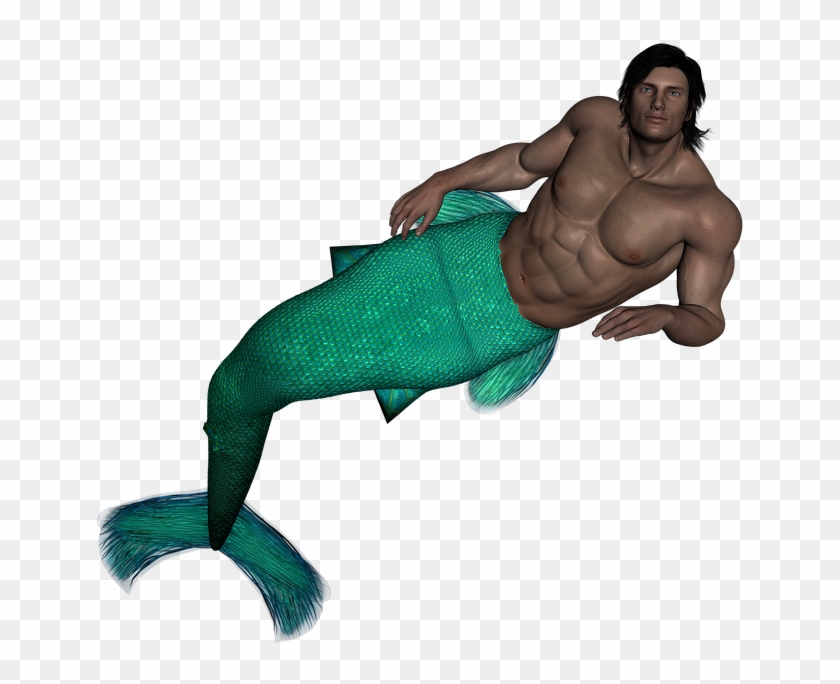Sea Man Fish Scales Fishtail Fairy Tales Sea Water - Man With Fish Tail Clipart #3621029