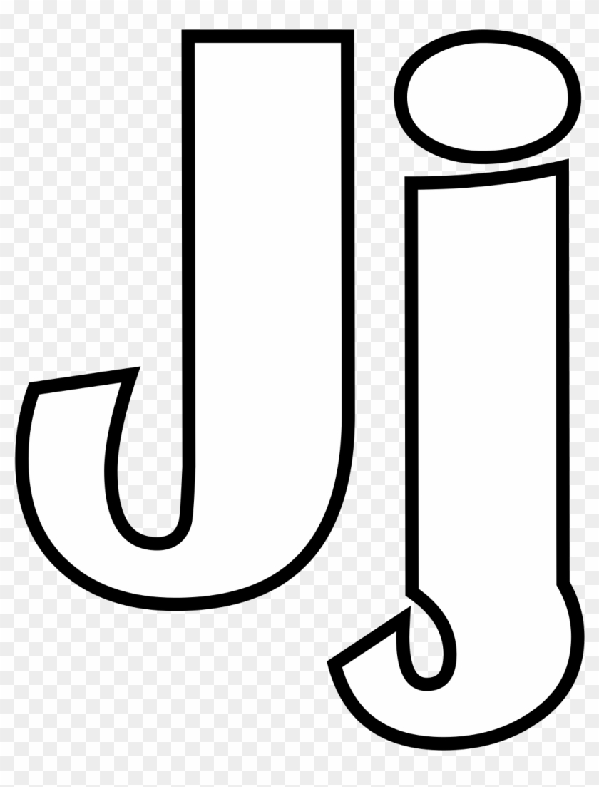 Capital Letter J Coloring Page With File Classic Alphabet - Letter J Clipart Black And White - Png Download