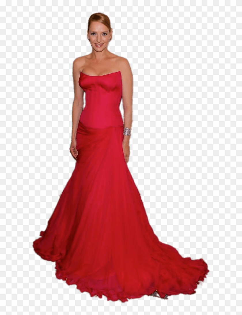 Uma Thurman Red Dress Png - Vestido Rojo Png Clipart #3622395