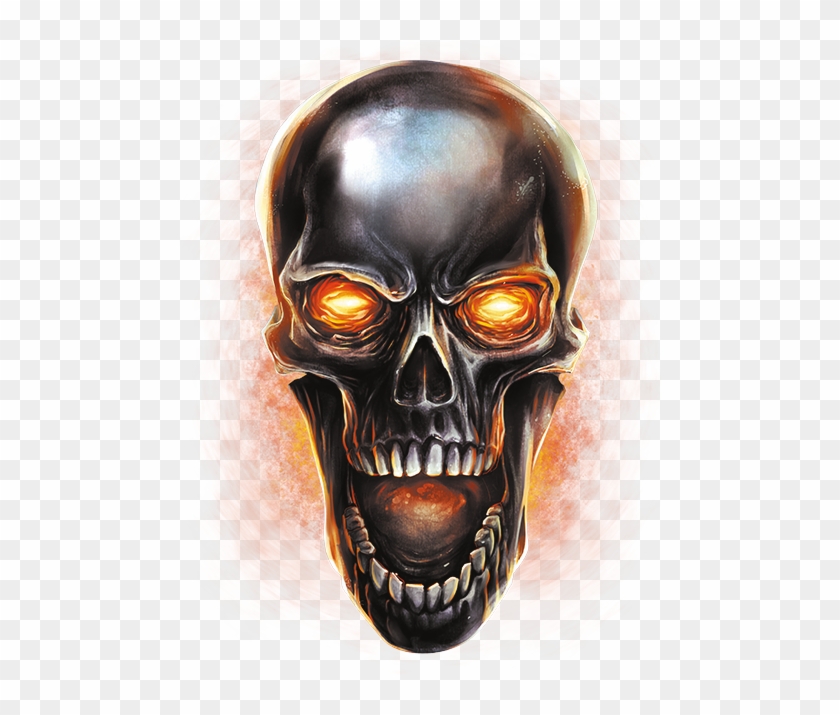 Metal Skull On Fire Clipart