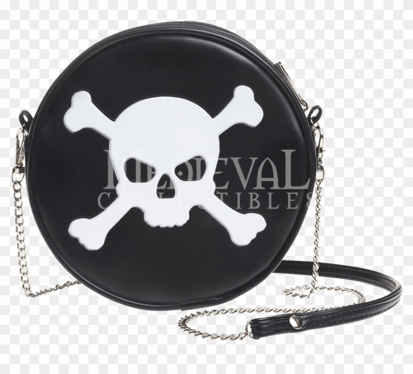 Black Handbag With Pink Skull , Png Download - Handbag Clipart