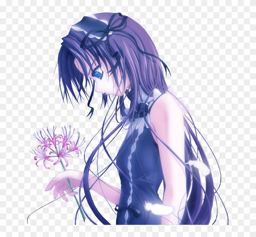 Manga Fille Cheveux Violet Triste Clipart