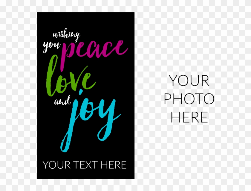 Modern Peace Love And Joy Example - Calligraphy Clipart #3623539