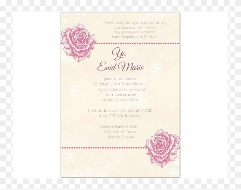 Quince Invitation With Flower - Garden Roses Clipart #3623838
