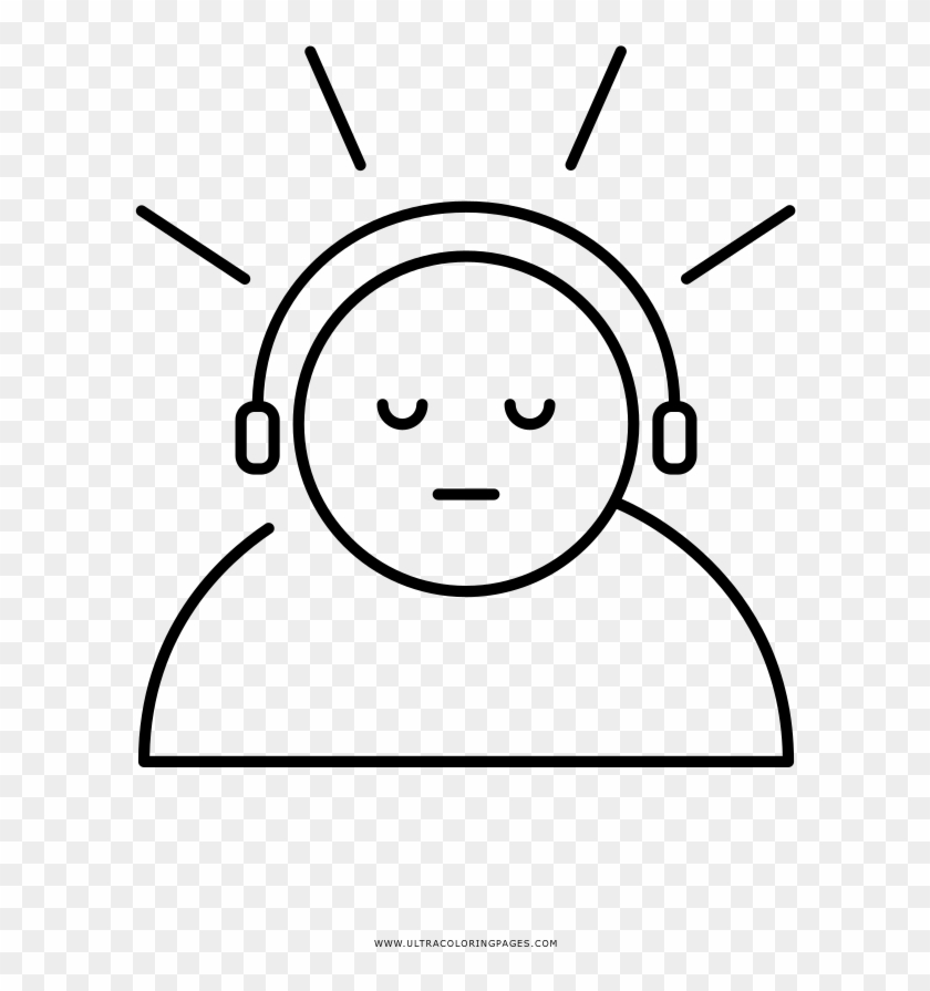 Sad Music Coloring Page - Line Art Clipart