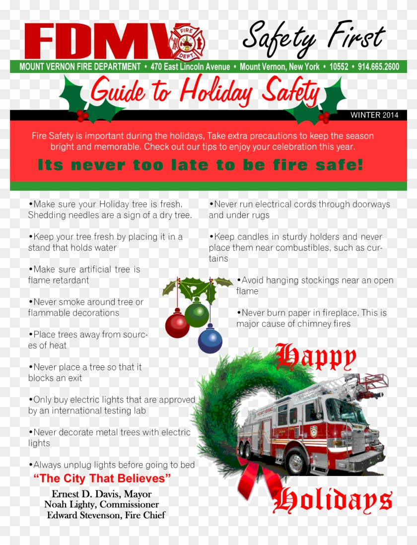 Holiday Fire Safety - Flyer Clipart #3624225