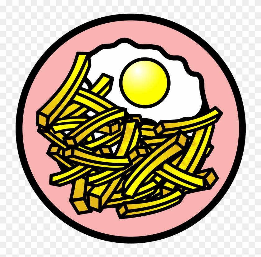 Egg And Chips - Egg And Chips Clipart - Png Download #3625335