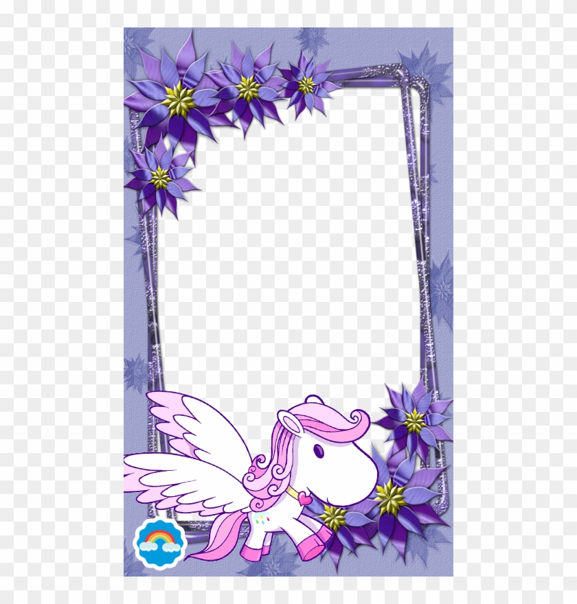 Purple Flower Picture Frame Png Clipart #3625730