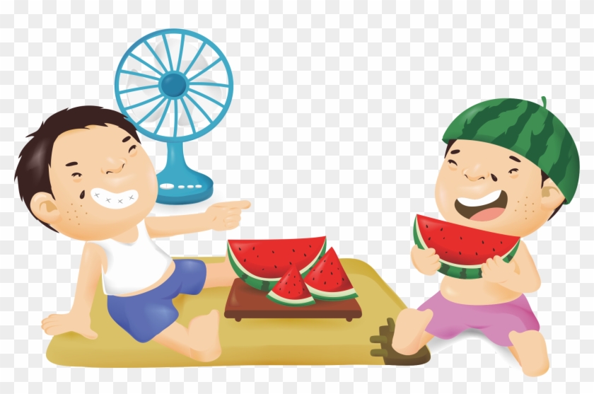 Watermelon Eating Illustration - Illustration Clipart #3625951