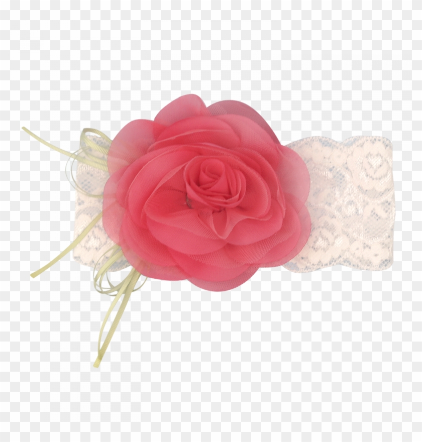 Cream Headband In Lace With Flower - Garden Roses Clipart