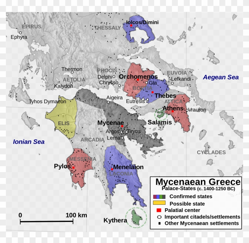 Mycenae Map Of Ancient Greece Clipart