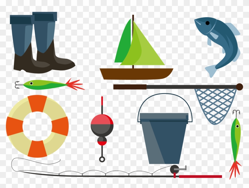 Fishing Rod Clipart Net - Barco De Pesca Desenho Png Transparent Png #3627403