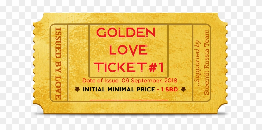 Golden And Stone Love Ticket - Ticket Clipart #3627468