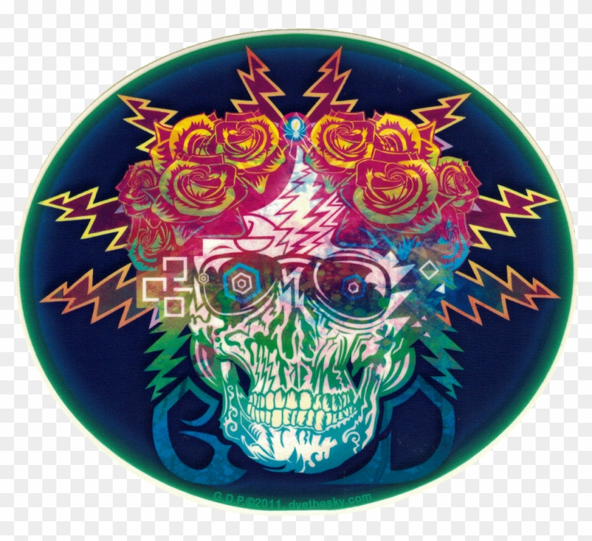 Grateful Dead Electric Skull And Roses - Grateful Dead Clipart