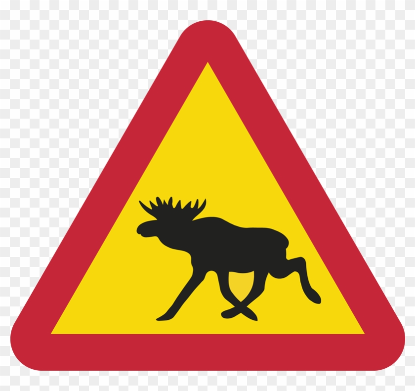 Kangaroo Road Sign Clip Art At Clkercom Vector Online - Jedź Łośtrożnie - Png Download #3628059