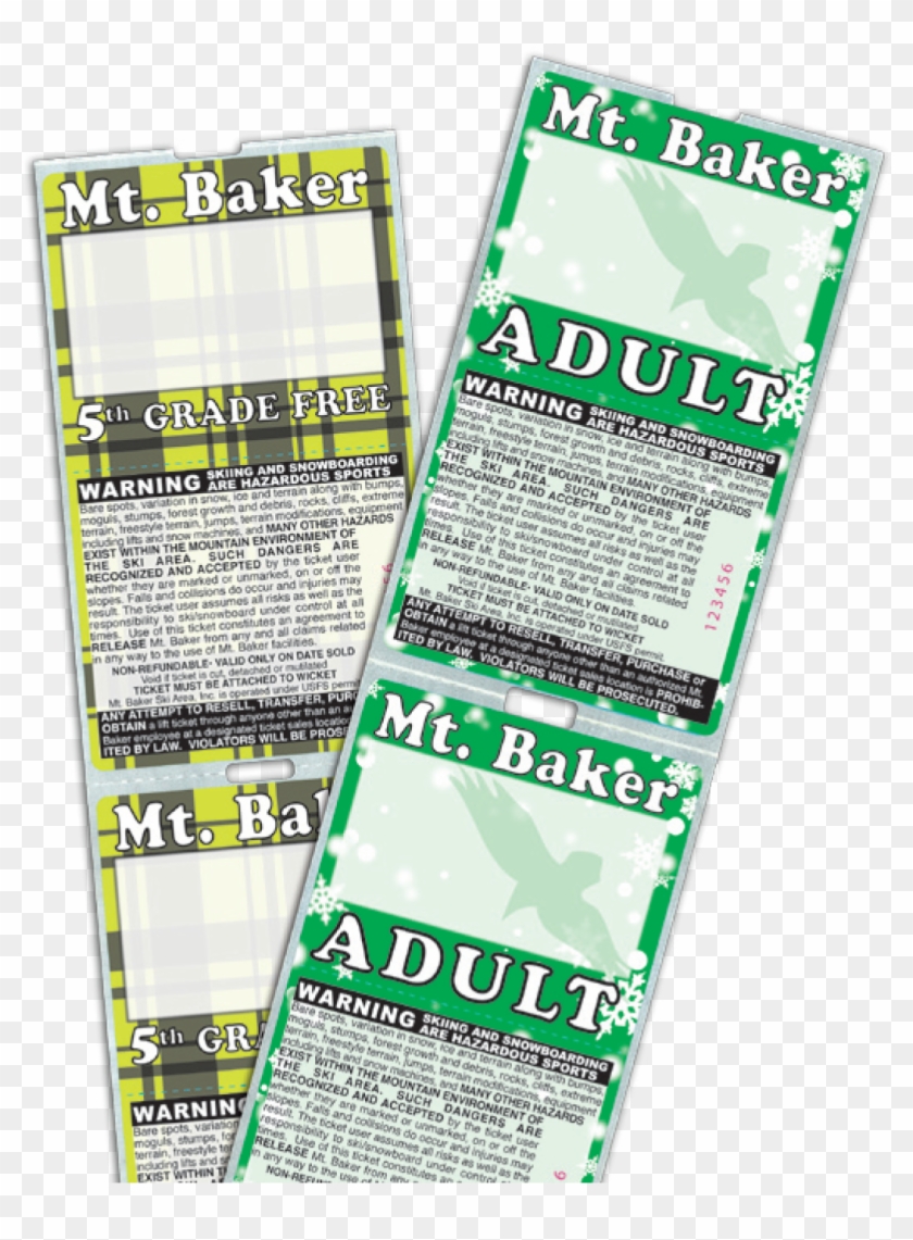 Lift Tickets Printed With New Inks, Coatings And Adhesives - Mt Baker Lift Tickets Clipart #3628208