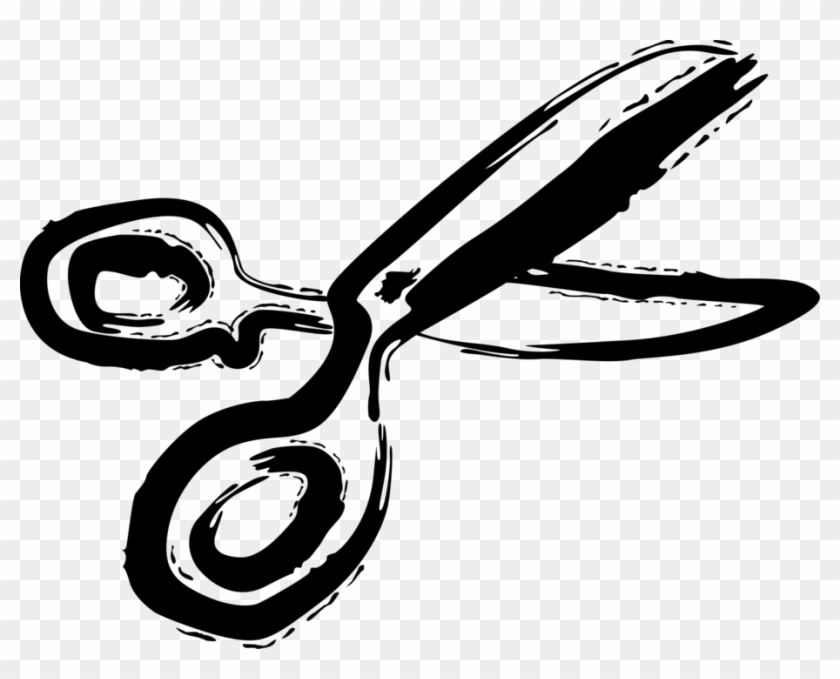 Vector Illustration Of Scissors Hand-operated Shearing - Illustration Clipart