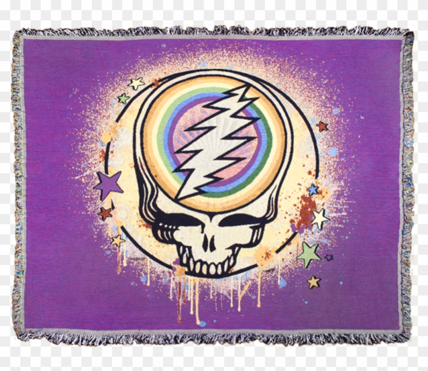 Grateful Dead Violet Rainbow Splatter Stealie Woven - Grateful Dead Artwork Van Clipart